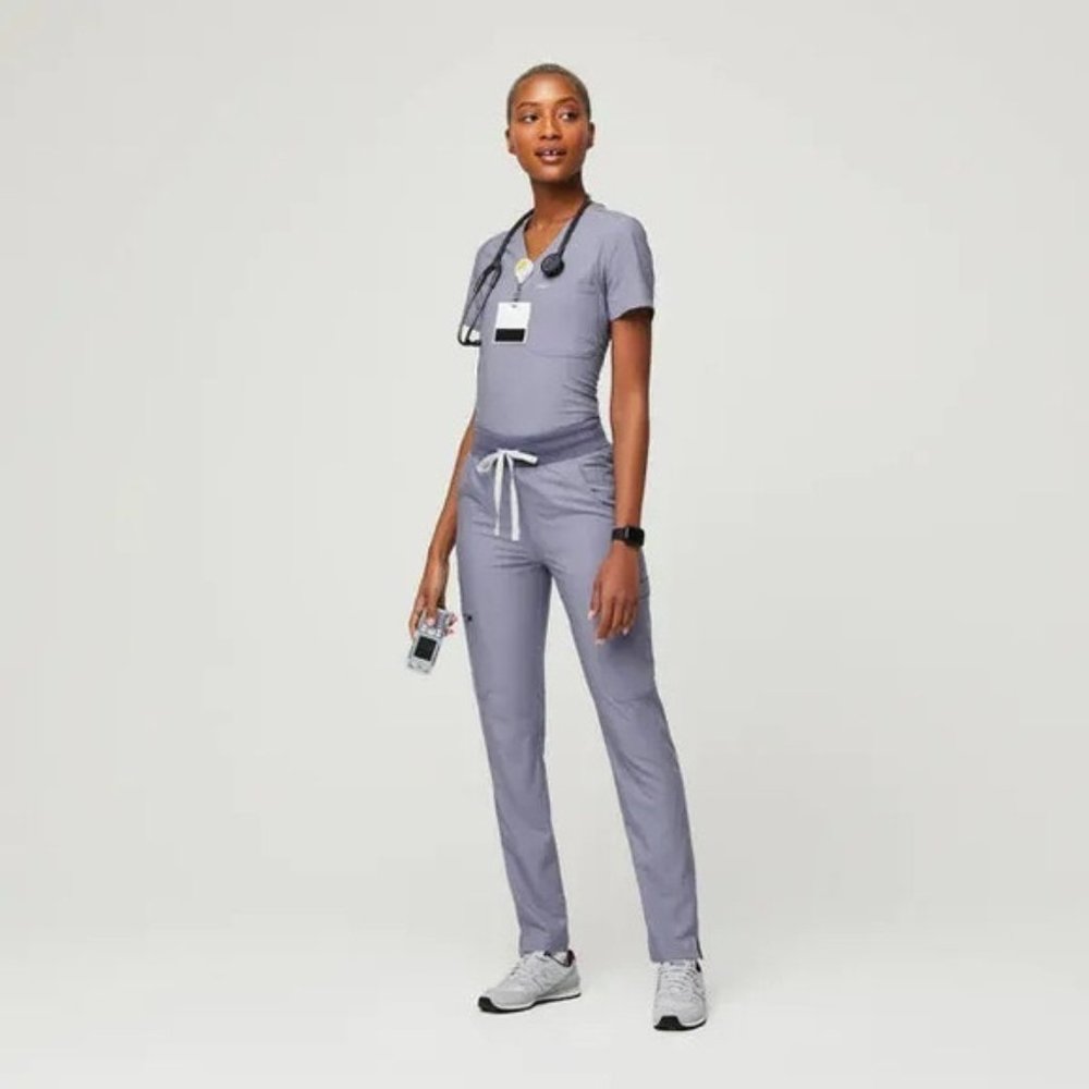 Figs - Vapor Blue Scrub Top (XS) and Bottoms (SP)